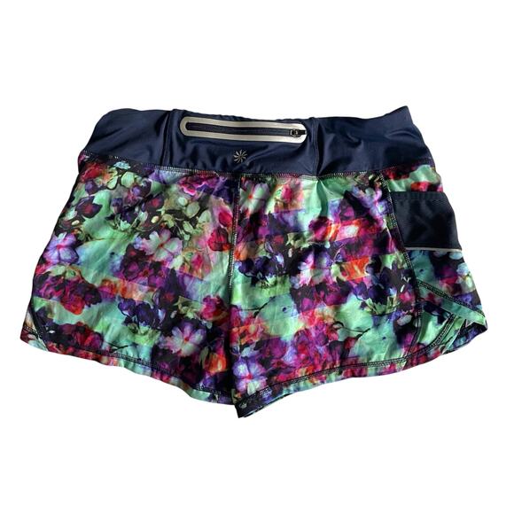 Athleta Womens Running Shorts Size Medium Floral Print Activewear - Picture 2 of 12